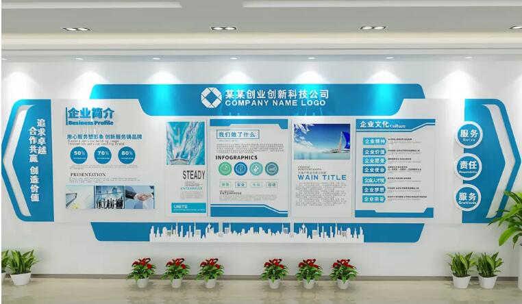 企業展廳照片墻制作效果圖
