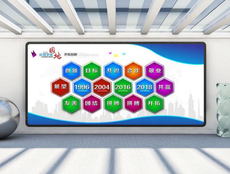 企業(yè)展板文化墻制作效果圖