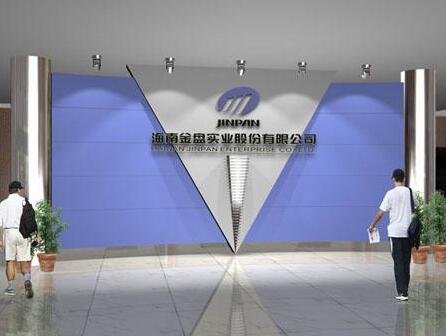 小型海南金盤實業股份有限公司門廳形象墻制作