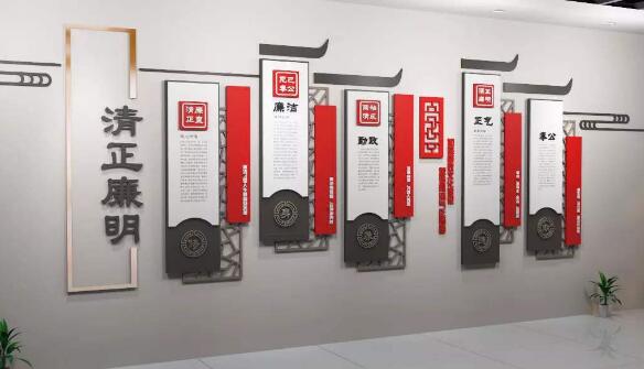 古典廉政文化墻制作效果圖