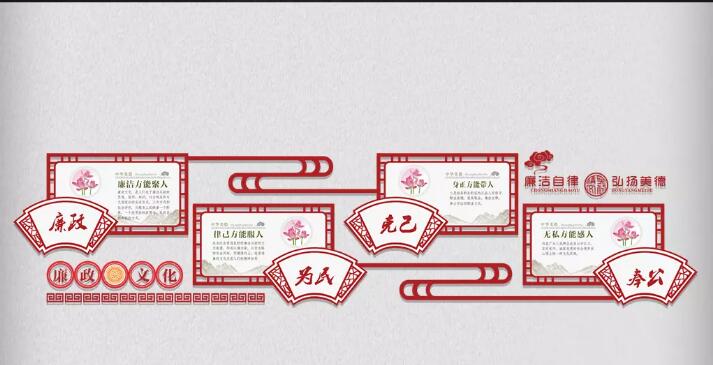 企業廉政文化墻制作效果圖