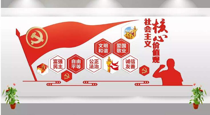 社會主義核心價值觀黨建文化墻制作效果圖