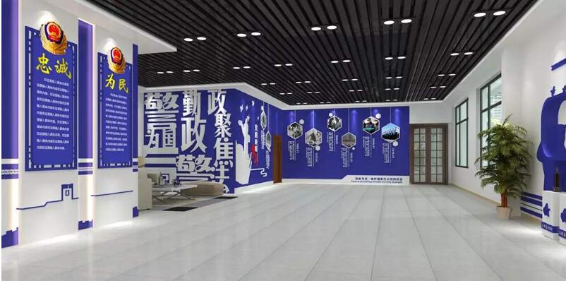 藍色警營文化墻制作效果圖
