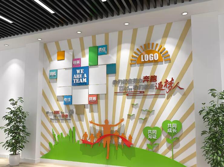 現代立體企業文化墻制作效果圖